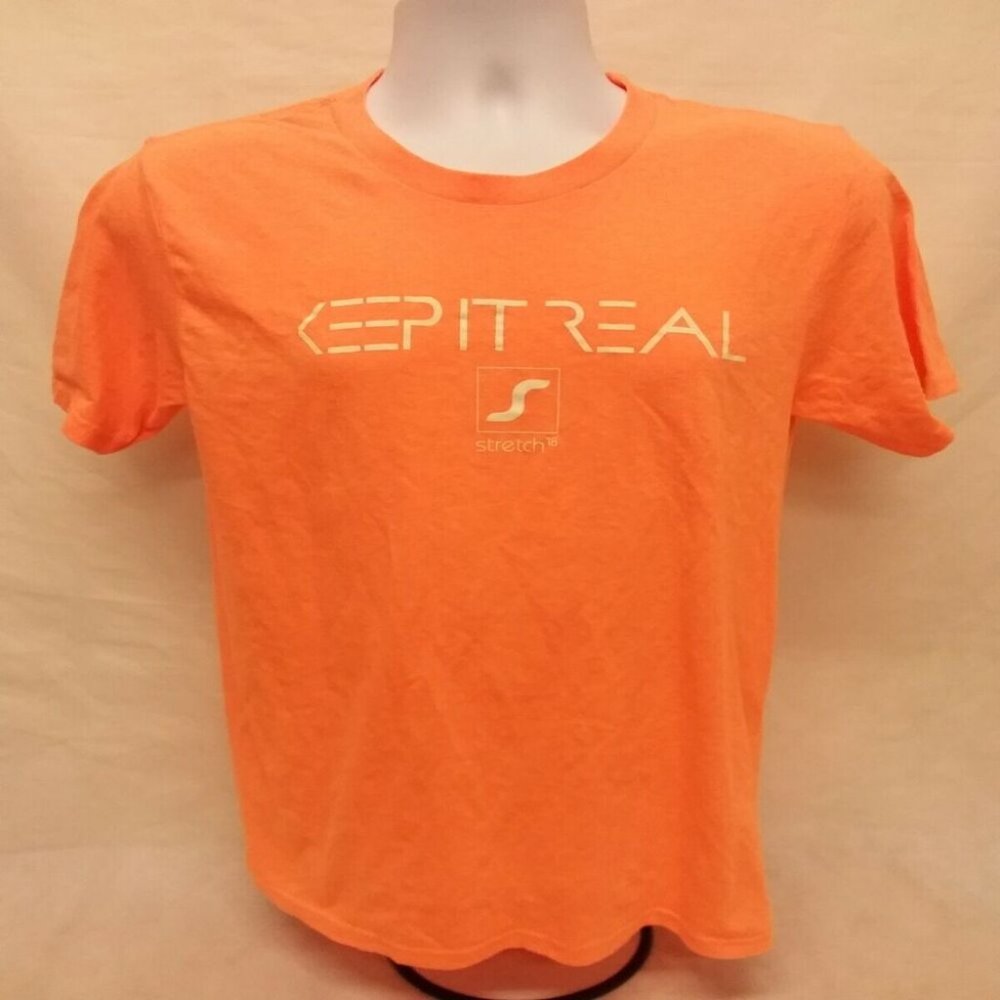 Men's Small The Concert Tee District Solid Orange Short Sleeve Crew Neck T-Shirt